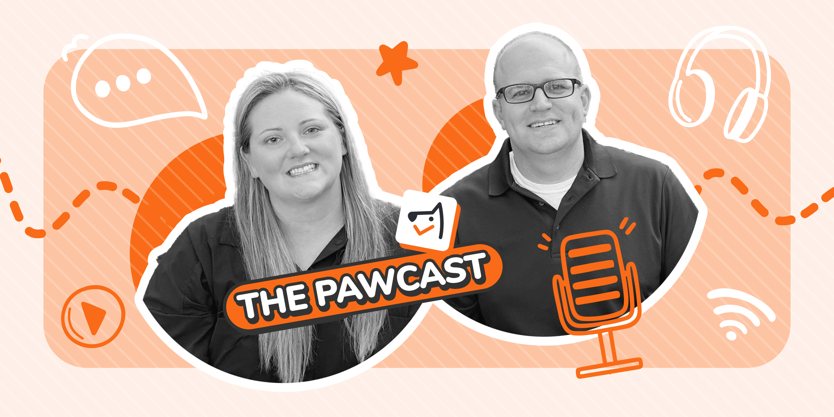 The podcast creators of the Pawcast: Dr. Molly and Todd